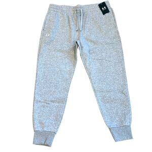 Under Armour Rival Fleece Sweatpants Womens Size XL Loose Gray Joggers Cuffed